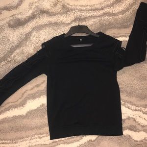 Crewneck Sweater with Peek-a-boo Arms